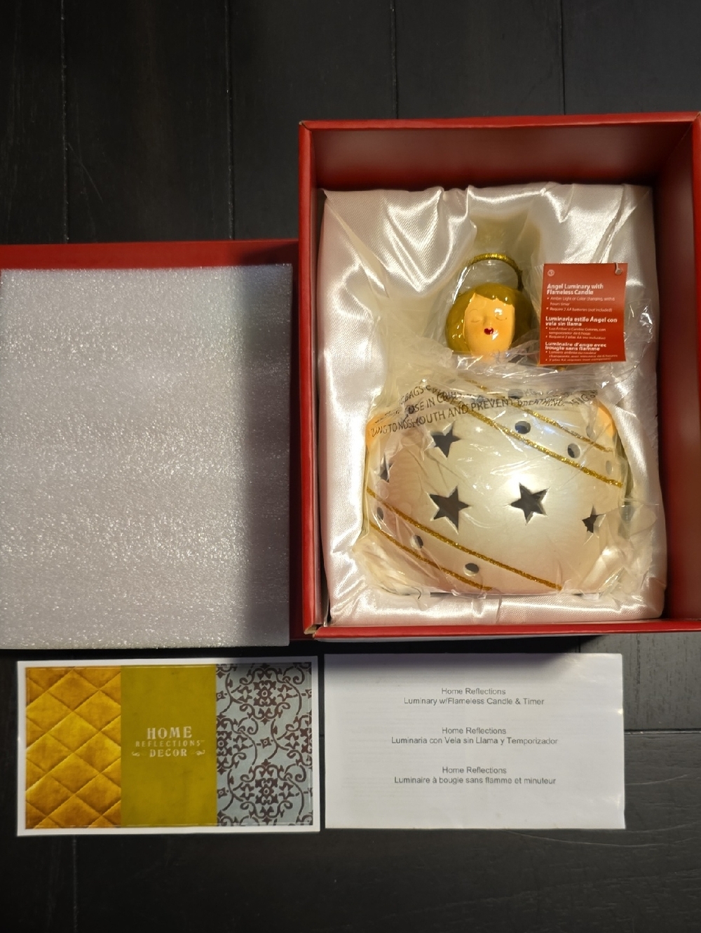 Home Reflections Gold Star Angel Luminary Flameless Candle & Timer